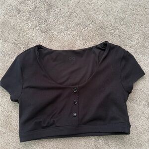 black alo short t shirt cropped bra-let